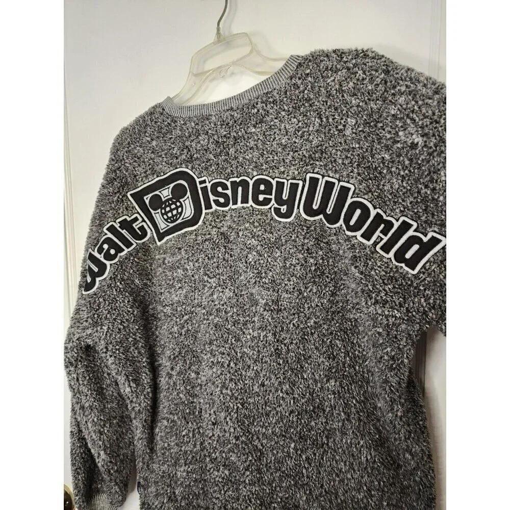 Walt Disney World Grey Sherpa Spirit Jersey Pullover Sweatshirt Size Small